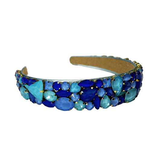 Matte Crystal Headband - Summer Triple Blue