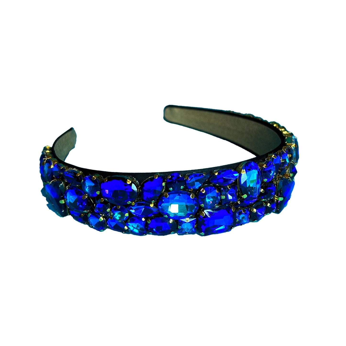 Two-Tone Crystal Headband - Bold Blue