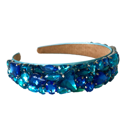 Classic Crystal Headband - Light Blue & Royal Blue