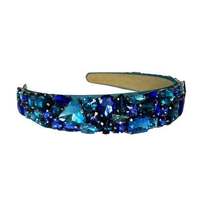 Classic Crystal Headband - Light Blue & Royal Blue