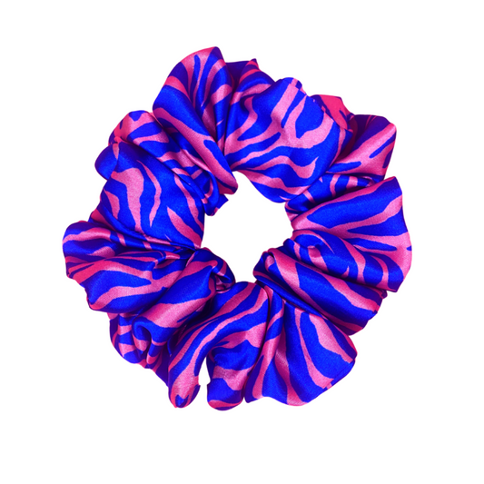 XL SCRUNCHIE - PINK & BLUE ZEBRA PRINT