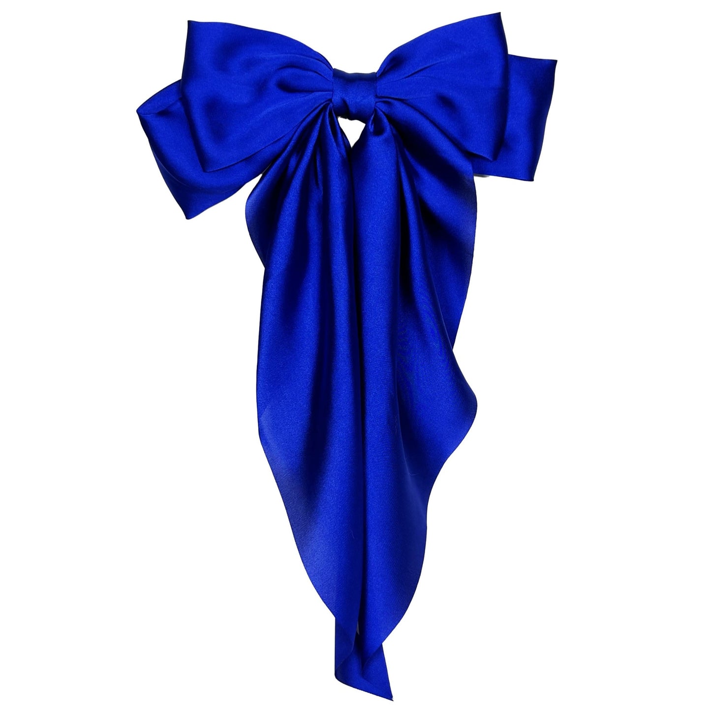 Royal Blue Satin Bow Large Hair Clip