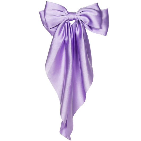 Lilac Purple Satin Bow Large Hair Clip